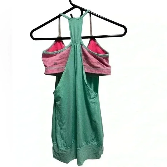 LULULEMON No Limits Tank Top Opal Neon Pink SEA-FOAM GREEN AND PINK TANK TOP - Picture 3 of 8